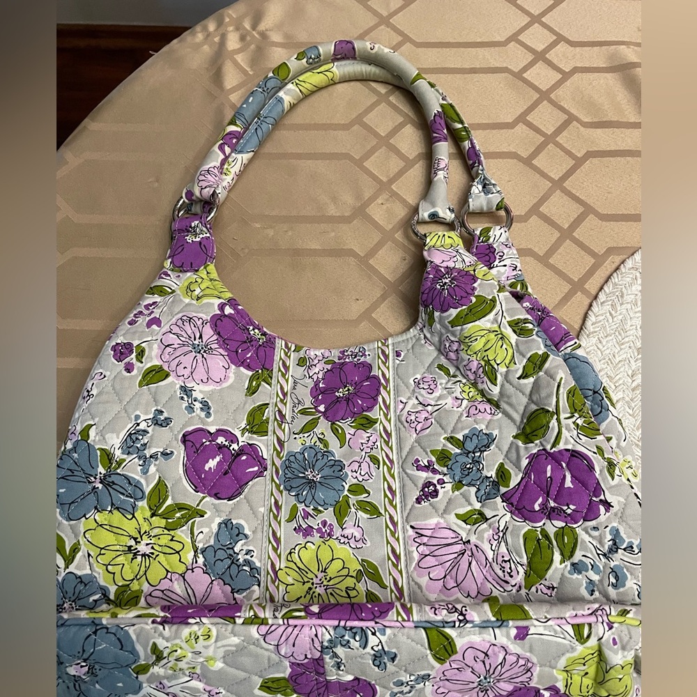 Vera Bradley Hobo Bag, Watercolor, Grey Purple Blue Design